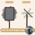 Adjustable Floor Standing Sign Holder, 8.5"x11" Front Loading Snap Frame with 360° Rotatable Frame, Water/Sand Fillable Weighted Base for Retail Restaurant Hotel - Black - Image 2