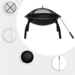22" Four - legged Folding Iron Brazier Wood Burning Fire Pit Decoration for Backyard Poolside - Image 41