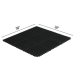 1PC Black Rubber Floor Mat, 90x90x1cm, Anti-Fatigue Kitchen Mat - Image 2