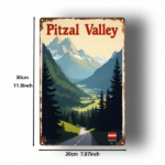 CIFbuy 1pc 2D Flat Metal Sign Austrian Pitz Valley Scenic Painting Square Iron Wall Art 8x12 Inch For Home Bar Garage Club Restaurant C TikTok, TikTok, Wall Self-pickup Logiopics - Image 2