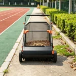 26" Push Lawn Sweeper, 7 cu. ft. Leaf & Grass Collector with Adjustable Brush Height & Rubber Wheels - Image 5