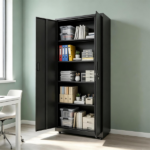 73 Inch Heavy Duty Mobile Steel Storage Locker Cabinet with Keys, Multi-Height Customizable Shelves Smooth Clean Surface Rolling Tool File Cabinet for Home Utility Room - Image 6