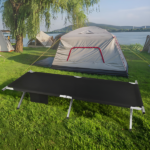 Portable Folding Camping Cot with Carrying Bag Army (Black) - Image 8