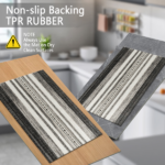 Three-piece kitchen rug set, non-slip and washable, abstract pattern kitchen hallway rug, soft and comfortable, suitable for sinks, floors, entrances, hallways and bathrooms. - Image 5