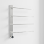 Brushed Nickel Heated Towel Rack for Bathroom,Wall Mounted with Intelligent Touch Screen Timer, 4-Bar Towel Warmer, 304 Stainless Steel Polished, Plug-in/Hard-Wired[Unable ship on weekends, TK/TEMU only for pickup, only TX10643 warehouse supports GOFO] - Image 4