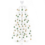 6ft White PVC Metal Artificial Christmas Tree with Bow Topper, No Extra Ornaments, Daily Decor Tree - Image 3