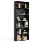 6-Tier Bookshelves with Adjustable Shelves, Floor Standing Bookcase for Home & Office Storage,Black (Shipment from Walmart)