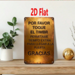 CIFbuy Polite Door Knocking Sign 2D Flat Unframed Iron" Please Ring Doorbell Bilingual Spanish, Allow Extra Time To Reach Door De Unframed IrikTok, Unframed IrikTok, t Self-pickup Logiopics - Image 7