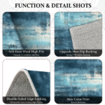 Three-piece kitchen rug set, non-slip and washable, abstract pattern kitchen hallway rug, soft and comfortable, suitable for sinks, floors, entrances, hallways and bathrooms. - Image 6