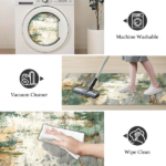 Three-piece kitchen rug set, non-slip and washable, abstract pattern kitchen hallway rug, soft and comfortable, suitable for sinks, floors, entrances, hallways and bathrooms. - Image 4