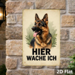 CIFbuy Vintage German Shepherd Metal Sign HIER WACHE ICH Retro Dog Wall Art Classic Animal Illustration 2D Flat Home Decor 1pc TikTok, TikTok, c Self-pickup Logiopics - Image 2