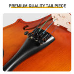 Brand new 4/4 acoustic matte tiger stripe violin set includes phonetic symbols sticker, tuner, string set, shoulder rest, rosin, bow, and premium gift box. - Image 7