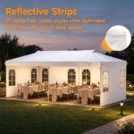 10x20ft Pop Up Canopy Tent with Detachable Sidewalls, 3-Level Adjustable Height Heavy Duty Metal Frame Outdoor Party Gazebo Waterproof 210D Oxford Fabric with Sandbags Stakes Wind Ropes for Wedding Market Camping White - Image 13