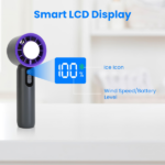 100 Speed Handheld Cooling Fan with Superconducting Ice Pack, 3000mAh Rechargeable Portable Mini Air Cooler with LCD Display for Summer Outdoor Travel - Image 5