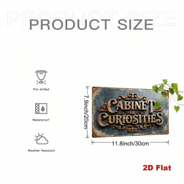8f01760a-a570-40cc-a23f-d213a658c00f.png CIFbuy Vintage Cabinet Of Curiosities Metal Sign, 2D Flat Iron Wall Decor, Artistic Font Home Room Decoration, 7.87x11.81in TikTok, TikTok, n Self-pickup Logiopics - Image 1