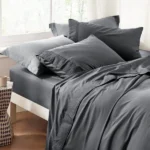 Luxury Sheet Sets Super Soft Easy Care Microfiber 3/4-Pieces Bed Sheet Set With 16-Inch Deep Pockets, Dark Grey - Image 3