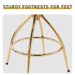 2pcs Teddy Velvet Gold-plated Iron Feet Bar Stool Weaving Style White With Swivel - Image 6