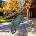 Oxford Cloth Hardwood With Cup Holder Wooden Stick Perforated 100kg Seaside Courtyard Oxford Cloth Hanging Chair Green - Image 12