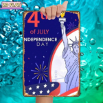 CIFbuy 4th Of July Metal Sign, Wall Art, 8x12 2D Flat Iron Plaque, Flag Decor For Home Bar Resta Sign, VintikTok, Sign, VintikTok, Self-alckup Logiopstan Plaque - Image 7