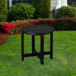 46*46*46cm Single Layer Round HDPE Side Table Black - Image 24