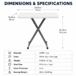 Adjustable Folding Table, 30 x 20 in Small HDPE Portable Personal Table with Steel Legs, White Gray, Indoor Outdoor Use (Shipment from Walmart) - Image 3