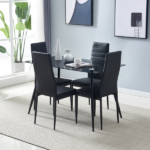 4pcs Elegant Assembled Stripping Texture High Backrest Dining Chairs Black Replace encoding 13028198-18410366 - Image 137