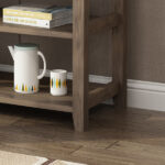 Console Table with Wood Frame and Legs, Sofa Table Entryway Table with 3 Drawers and 2 Open Shelves Wash Gray - Image 10
