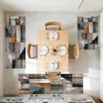 Three-piece kitchen rug set, non-slip and washable, abstract pattern kitchen hallway rug, soft and comfortable, suitable for sinks, floors, entrances, hallways and bathrooms. - Image 12