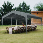 12x20 ft Carport Car Port Canopy Grey - Image 8