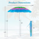 6ft Thatched Tiki Patio Umbrella, Tropical Outdoor Umbrella with Push Button Tilt (Multicolor) - Image 4
