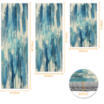 Three-piece kitchen rug set, non-slip and washable, abstract pattern kitchen hallway rug, soft and comfortable, suitable for sinks, floors, entrances, hallways and bathrooms. - Image 3