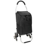Shopping Stair Trolley with Wheels,Trolley Black Foldable Shopping Cart,Removable Shopping Oxford Waterproof Bag,Stainless Steel Triangular Wheels, Black - Image 8