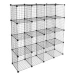 16-Cube Organizer Cube Storage Storage Shelves Wire Cube Storage Origami Shelves Metal Grid Multifunction Shelving Unit Modular Cubbies Organizer Bookcase - Image 4