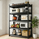 5-Tier Heavy Duty Metal Storage Shelving Unit, 2000 LBS Load Capacity Adjustable Shelves Organizer Rack for Home, Garage & Warehouse, 71.20"H x 35.43"W x 17.72"D, Black - Image 12