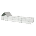 26'Lx6.7'Wx6.6' ft Large Metal Chicken Coop, Walk-in Chicken Run, Galvanized Wire Poultry Chicken Hen Pen Cage, Rabbits Duck Cages with Waterproof and Anti-Ultraviolet Cover for Outside - Image 5