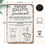 CIFbuy PAPIER Toilette Please Do Not Flush Vintage 2D, Flat Aluminum Sign 8x12 Inch Rustic, Bathroom Wall Art Funny Restroom Decor NoikTok, NoikTok, Self-t ckup Logiopor - Image 2