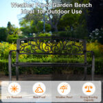 50" Iron Outdoor Courtyard Decoration Park Leisure Bench - Image 11