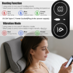 Heated Neck Massager Pillow with 3 Heat Settings (98.6°F-131°F) & 3 Vibration Modes, Contoured Memory Foam Neck Support for Home Office Travel - Image 5