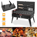 44*27*7cm Portable Square Charcoal Grill Black - Image 25