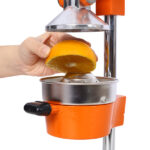 Cast Iron Citrus Juicer , Extra-Large Commercial Grade Manual Hand Press , Heavy Duty Countertop Squeezer for Fresh Orange Juice ,orange color - Image 15