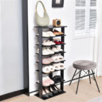 7-Tier Double-Row Shoe Rack with Adjustable Shelves, Anti-Tipping Narrow Storage Rack for Entryway Closet-Black - Image 6