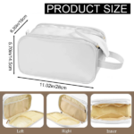 Large Capacity Cosmetic Organizer ,Travel Makeup Bag Organizer, Large Capacity Toiletry Bags for Traveling, Flat Open Waterproof PU Leather Cosmetic Bag with Compartments and Handles - Image 3