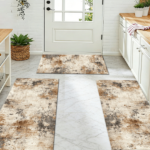 Three-piece kitchen rug set, non-slip and washable, abstract pattern kitchen hallway rug, soft and comfortable, suitable for sinks, floors, entrances, hallways and bathrooms. - Image 8