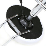 Round Shape Adjustable Salon Stool with Back and Line White - Image 8