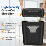 8-Sheet Paper Shredder for Home, Quiet Cross Cut Shredders, P-4 Ultra Security, 4 Gal Bin, Shred Quietly for Shred for Credit Card, Mail, Staples, <58 dB(OL8 - Image 5