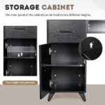 Black relief particle board tempered glass 141*50*112cm three doors and two drawers fanless nail table - Image 13