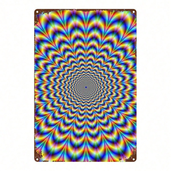 8ffe8c96-45a1-408d-9191-e2f7ad0f7d4b.png CIFbuy Vintage Metal Sign 8x12 Inch Rainbow Gradient Geometric" Abstract Art, Rustproof Wall Decor Classic 2D Flat Design GradientikTok, GradientikTok, t Self-pickup Logiopics - Image 1