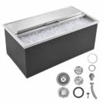Drop-In Ice Chest, Stainless Steel Ice Storage Box with Sliding Lid and Drain Hose, Ice Bin for Chilled Wine, Beer, Beverage (36 x 18 x 14 Inches) - Image 6