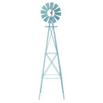8FT Weather Resistant Yard Garden Windmill Blue - Image 4