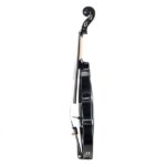 [Do Not Sell on Amazon] GV102 4/4 Solid Wood EQ Violin Case Bow Violin Strings Shoulder Rest Electronic Tuner Connecting Wire Cloth Black - Image 5